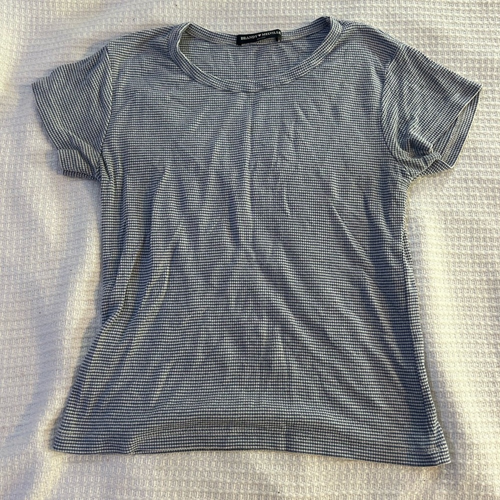 Brandy Melville blue and white striped top